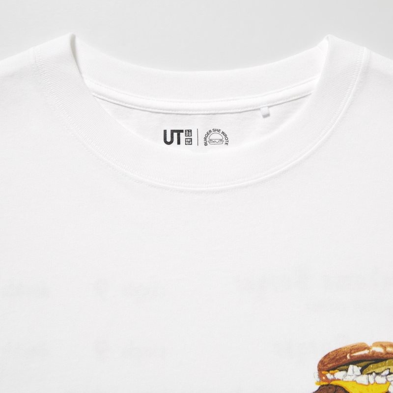 Uniqlo L.A. Eats Ut Oversized Short-sleeve Graphic Burger She Wrote メンズ Tシャツ 白 | 4179607