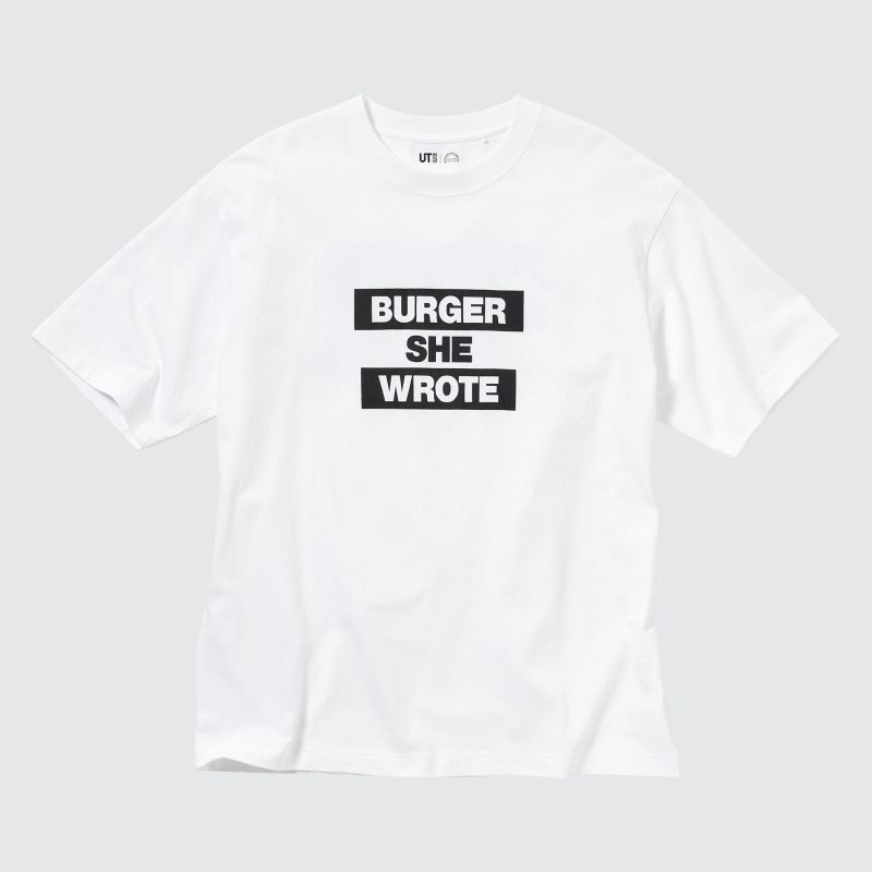 Uniqlo L.A. Eats Ut Oversized Short-sleeve Graphic Burger She Wrote メンズ Tシャツ 白 | 9030963