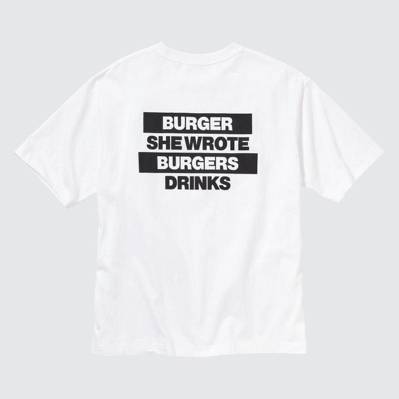 Uniqlo L.A. Eats Ut Oversized Short-sleeve Graphic Burger She Wrote メンズ Tシャツ 白 | 9030963