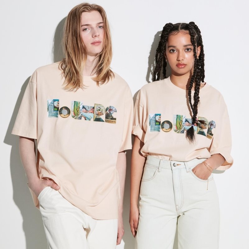 Uniqlo Louvre By M/M Ut Oversized Short-sleeve Graphic メンズ Tシャツ ベージュ | 574243