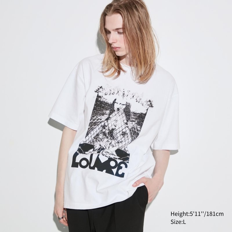 Uniqlo Louvre By M/M Ut Oversized Short-sleeve Graphic メンズ Tシャツ 白 | 6396266