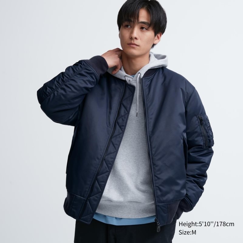 Uniqlo Ma-1 メンズ ジャケット ネイビー | 5531533