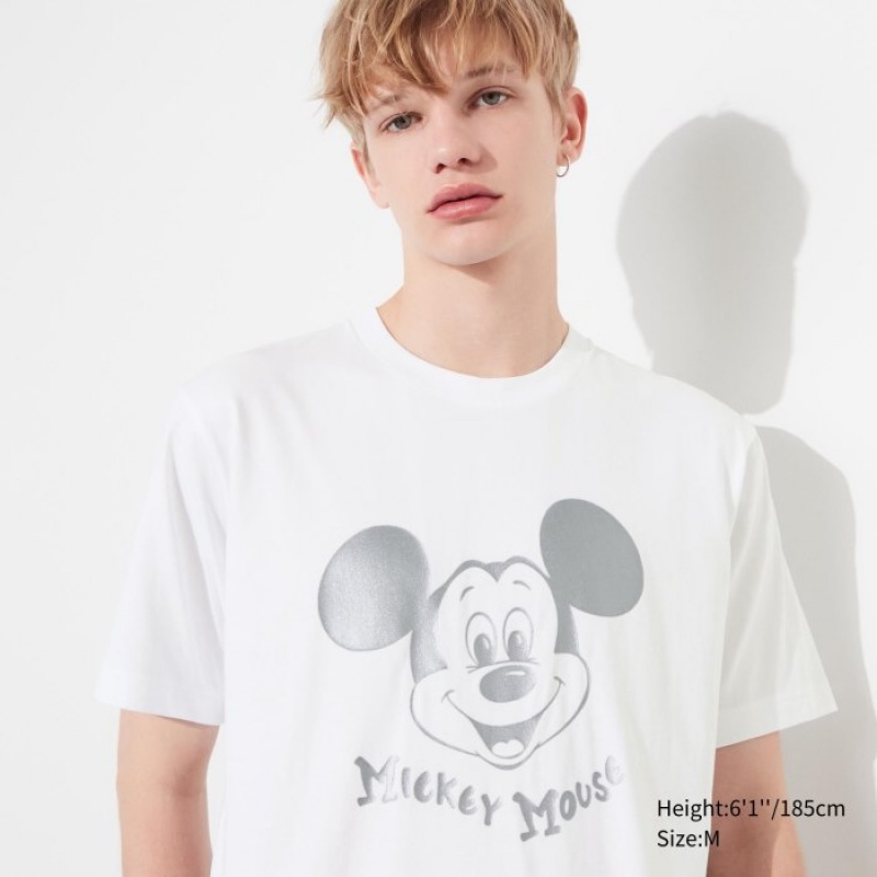 Uniqlo Mickey Shines UT Short-Sleeve レディース Tシャツ 白 | 1853950