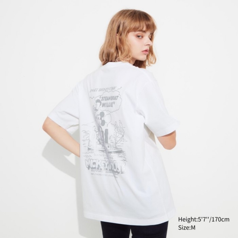 Uniqlo Mickey Shines UT Short-Sleeve レディース Tシャツ 白 | 1414174