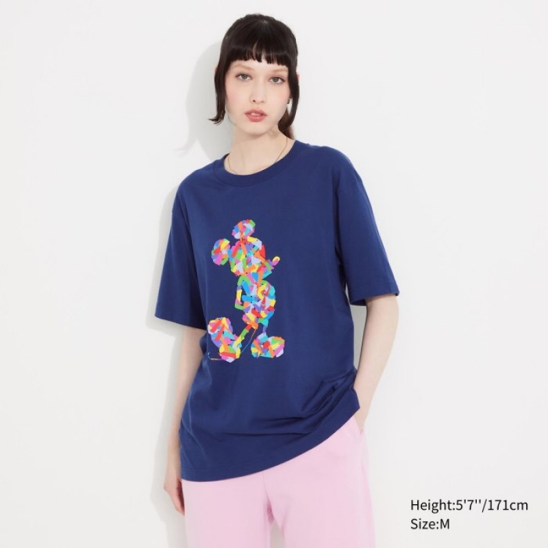Uniqlo Mickey Stands UT Short-Sleeve レディース Tシャツ 青 | 5193603