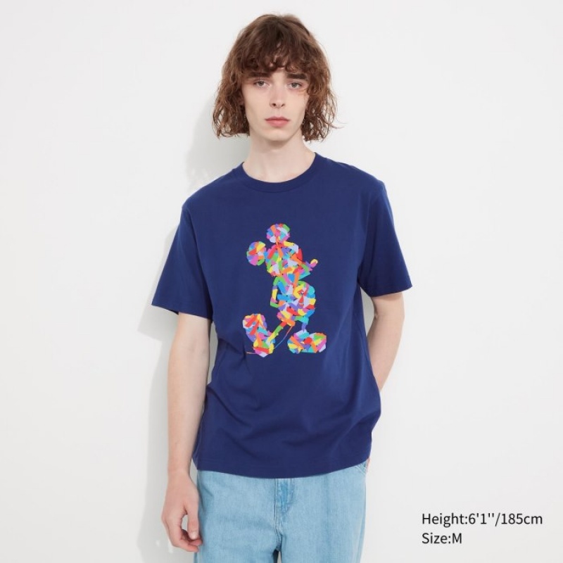 Uniqlo Mickey Stands UT Short-Sleeve レディース Tシャツ 青 | 5193603