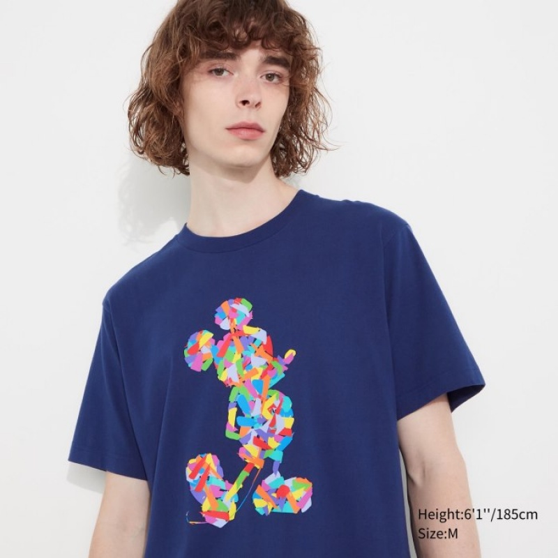 Uniqlo Mickey Stands UT Short-Sleeve レディース Tシャツ 青 | 5193603