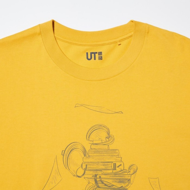 Uniqlo Mickey Stands UT Short Sleeve レディース Tシャツ 黄色 | 3537496