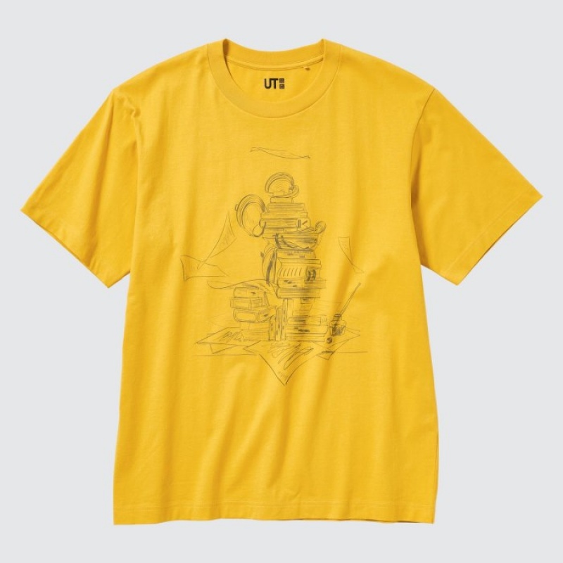 Uniqlo Mickey Stands UT Short Sleeve レディース Tシャツ 黄色 | 3537496