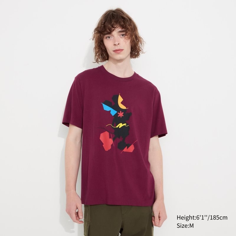 Uniqlo Mickey Stands Ut Short-sleeve Graphic メンズ Tシャツ ボルドー | 3679888