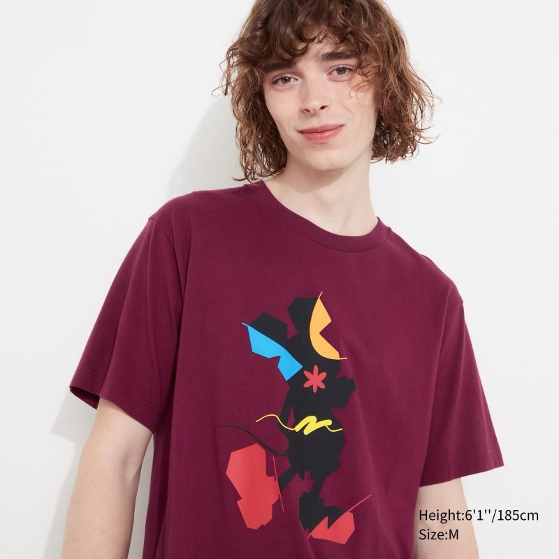 Uniqlo Mickey Stands Ut Short-sleeve Graphic メンズ Tシャツ ボルドー | 3679888