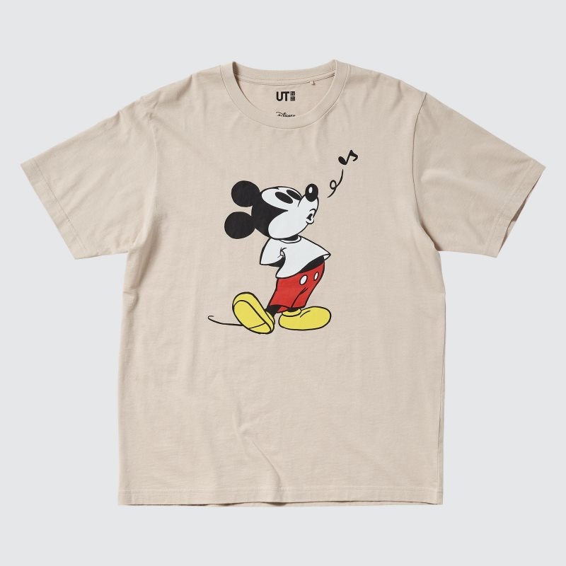 Uniqlo Mickey Stands Ut Short-sleeve Graphic メンズ Tシャツ ベージュ | 5968148