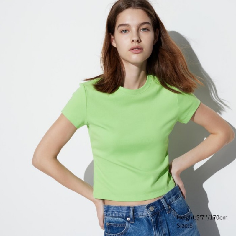 Uniqlo Mini Short Sleeve レディース Tシャツ 緑 | 3343095