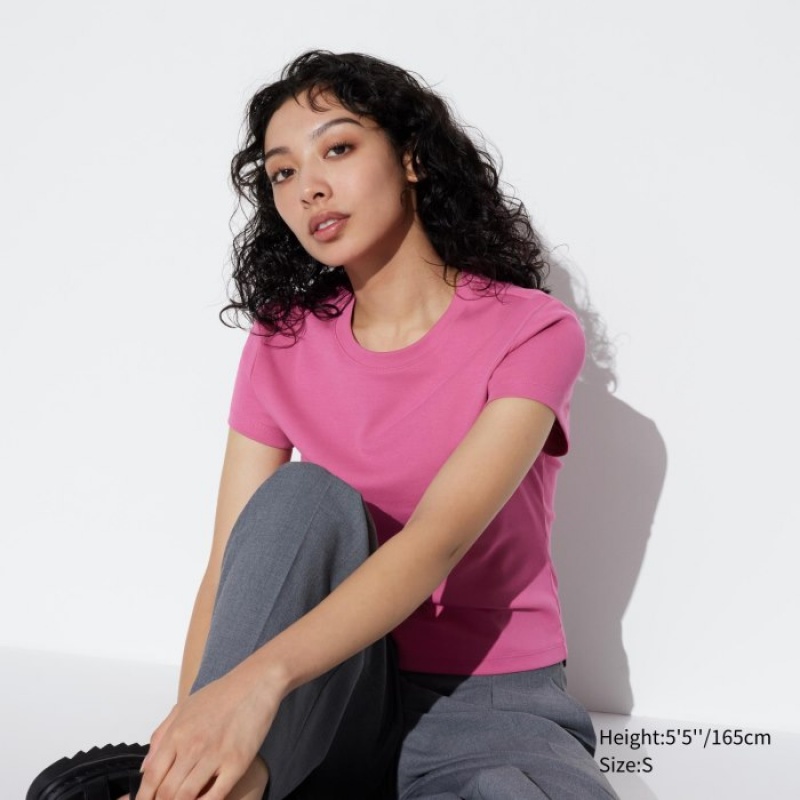 Uniqlo Mini Short Sleeve レディース Tシャツ ピンク | 5251099