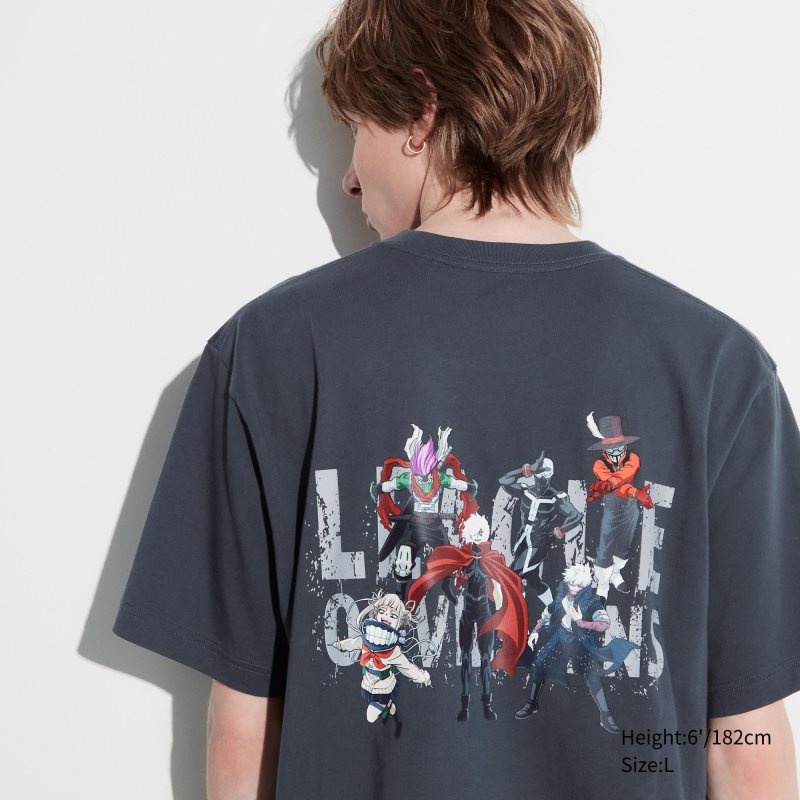 Uniqlo My Hero Academia Ut Short-sleeve Graphic メンズ Tシャツ グレー | 8874487