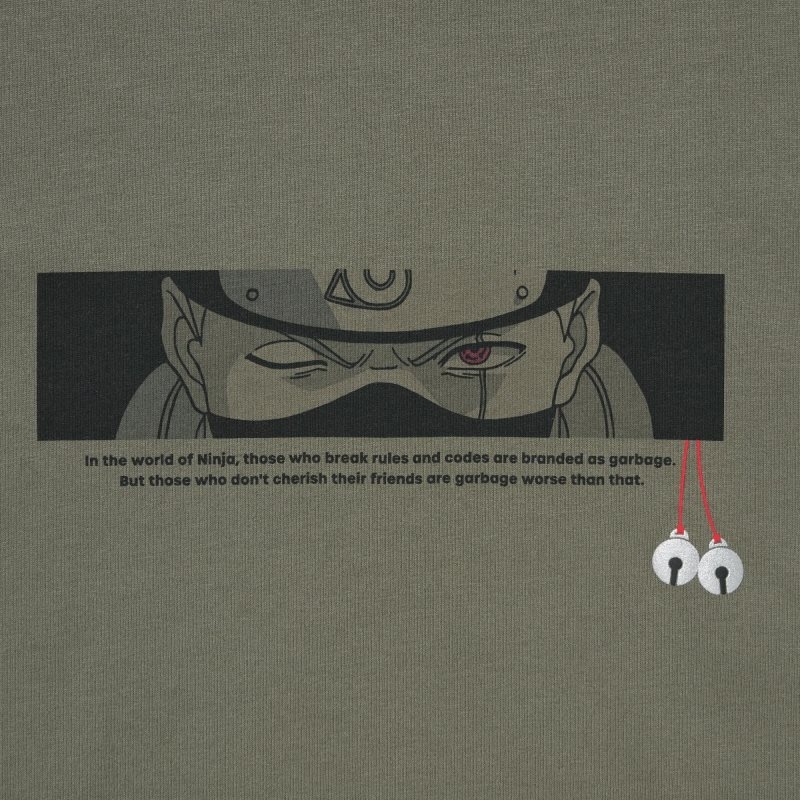 Uniqlo Naruto Ut Short-sleeve Graphic Kakashi Hatake メンズ Tシャツ オリーブ | 8460702