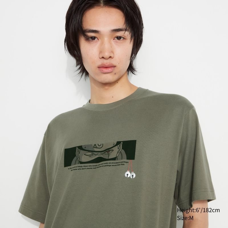 Uniqlo Naruto Ut Short-sleeve Graphic Kakashi Hatake メンズ Tシャツ オリーブ | 8460702