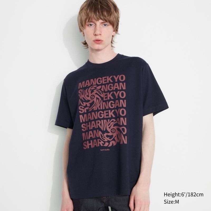 Uniqlo Naruto Ut Short-sleeve Graphic Sasuke Uchiha メンズ Tシャツ ネイビー | 9791234