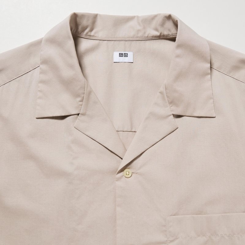 Uniqlo Open Collar Short-sleeve メンズ シャツ ベージュ | 2875613