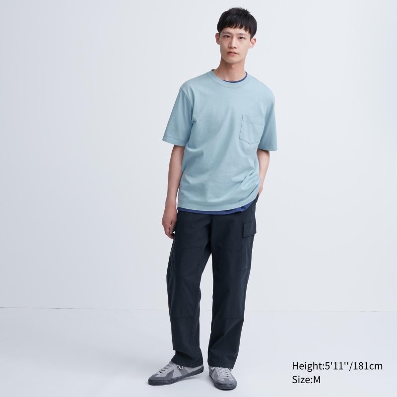 Uniqlo Oversized Pocket Crew Neck Half-sleeve メンズ Tシャツ 白 | 7619223