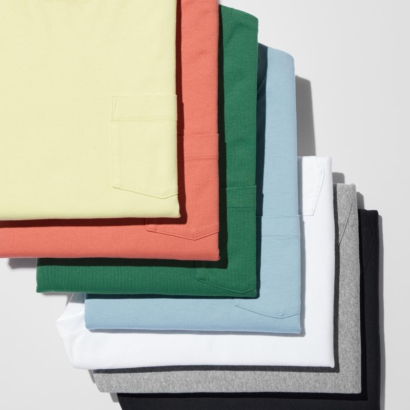 Uniqlo Oversized Pocket Crew Neck Half-sleeve メンズ Tシャツ 緑 | 4200942
