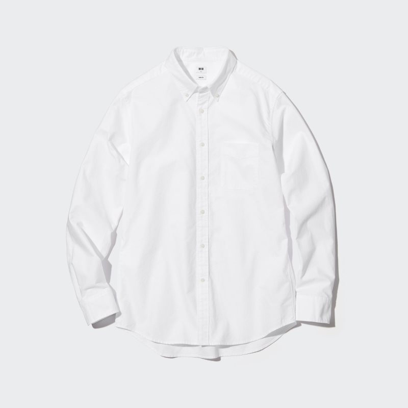 Uniqlo Oxford Slim-fit Long-sleeve メンズ シャツ 白 | 8660988