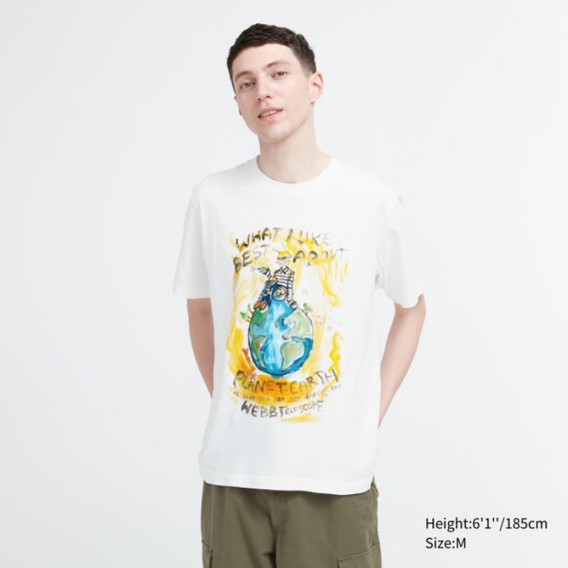 Uniqlo PEACE FOR ALL Short-Sleeve Graphic Francesco Risso レディース Tシャツ 白 | 781835