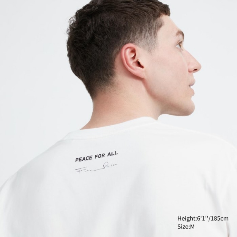 Uniqlo PEACE FOR ALL Short-Sleeve Graphic Francesco Risso レディース Tシャツ 白 | 781835
