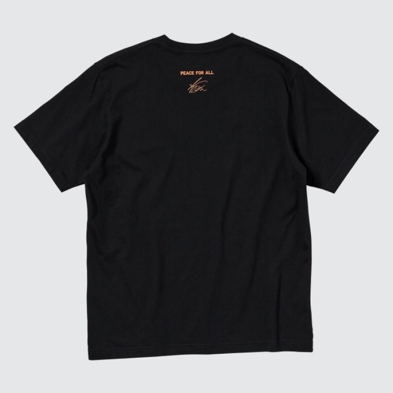 Uniqlo PEACE FOR ALL Short-Sleeve Graphic Shingo Kunieda レディース Tシャツ 黒 | 3527535