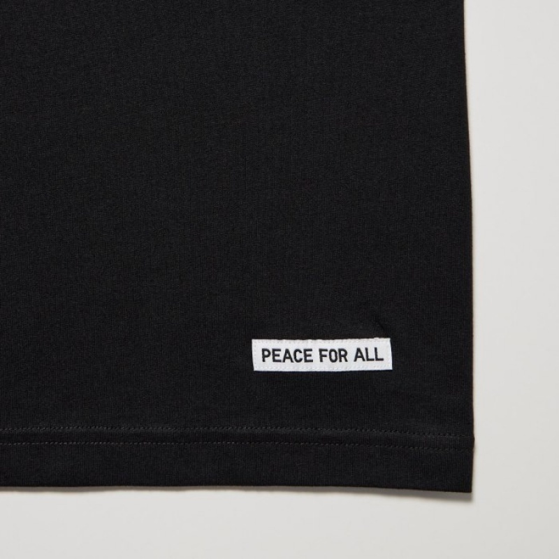 Uniqlo PEACE FOR ALL Short-Sleeve Graphic Shingo Kunieda レディース Tシャツ 黒 | 3527535