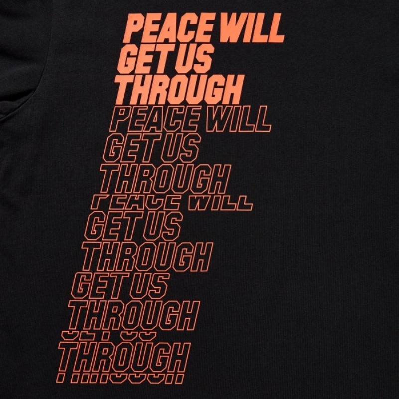 Uniqlo PEACE FOR ALL Short-Sleeve Graphic Shingo Kunieda レディース Tシャツ 黒 | 3527535