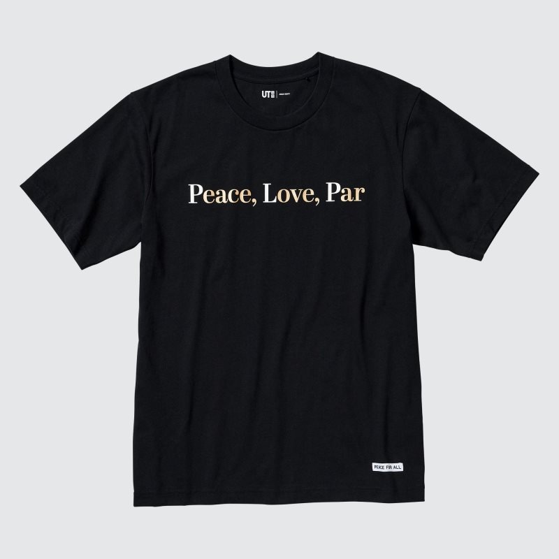 Uniqlo PEACE FOR ALL Short-Sleeve Graphic Adam Scott メンズ Tシャツ 黒 | 2444004