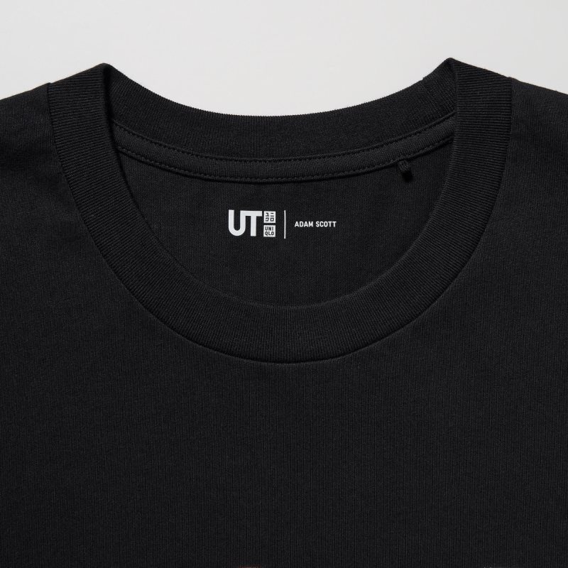 Uniqlo PEACE FOR ALL Short-Sleeve Graphic Adam Scott メンズ Tシャツ 黒 | 2444004
