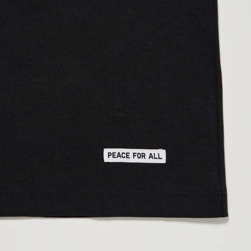 Uniqlo PEACE FOR ALL Short-Sleeve Graphic Adam Scott メンズ Tシャツ 黒 | 2444004