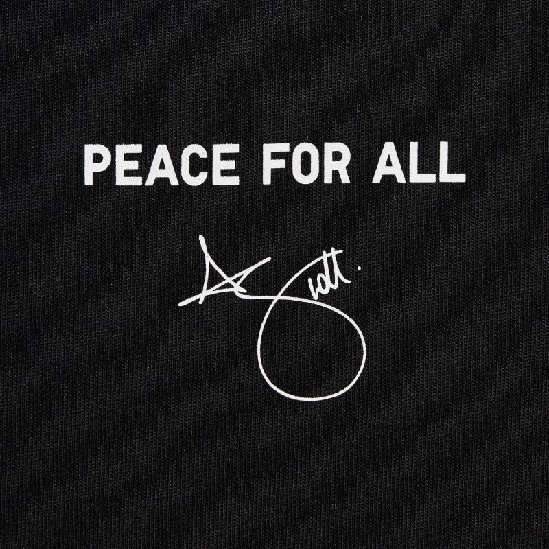 Uniqlo PEACE FOR ALL Short-Sleeve Graphic Adam Scott メンズ Tシャツ 黒 | 2444004