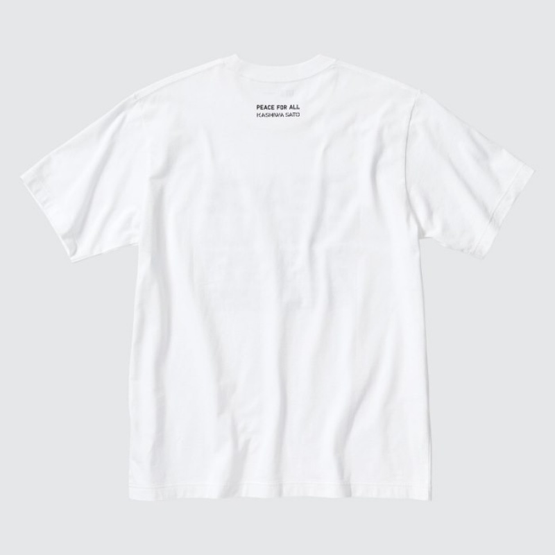 Uniqlo PEACE FOR ALL Short-Sleeve Graphic Kashiwa Sato レディース Tシャツ 白 | 7081175