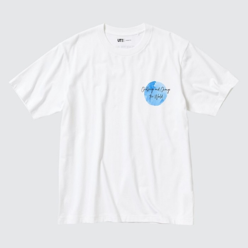 Uniqlo PEACE FOR ALL Short-Sleeve Graphic Gordon Reid レディース Tシャツ 白 | 8826167