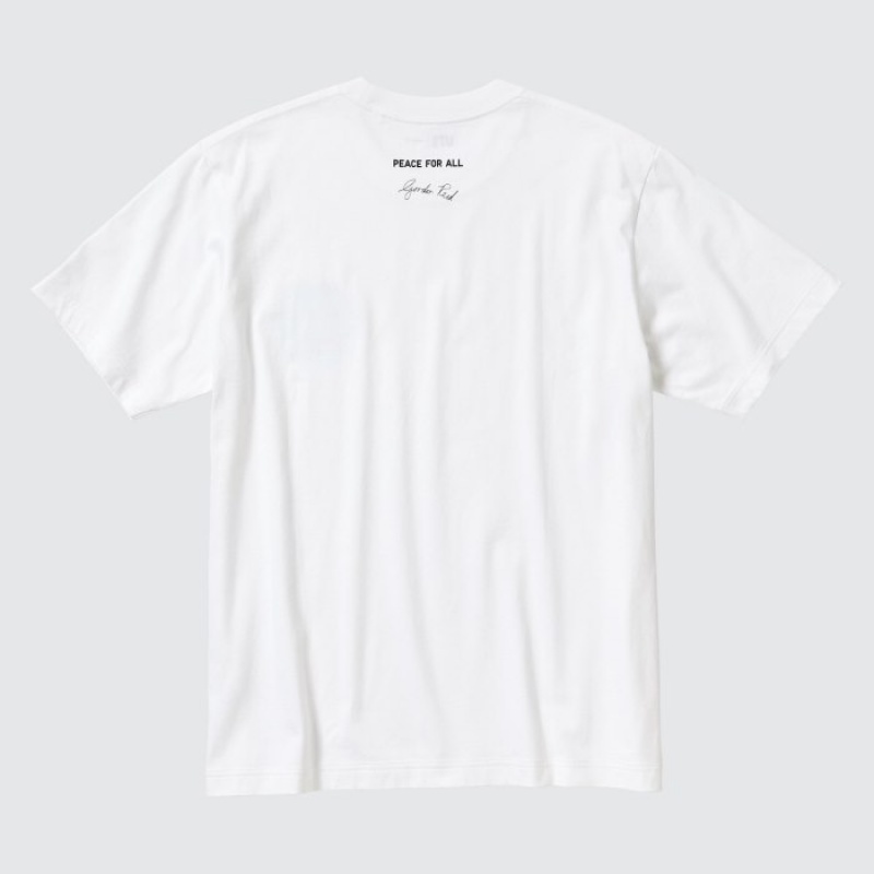 Uniqlo PEACE FOR ALL Short-Sleeve Graphic Gordon Reid レディース Tシャツ 白 | 8826167