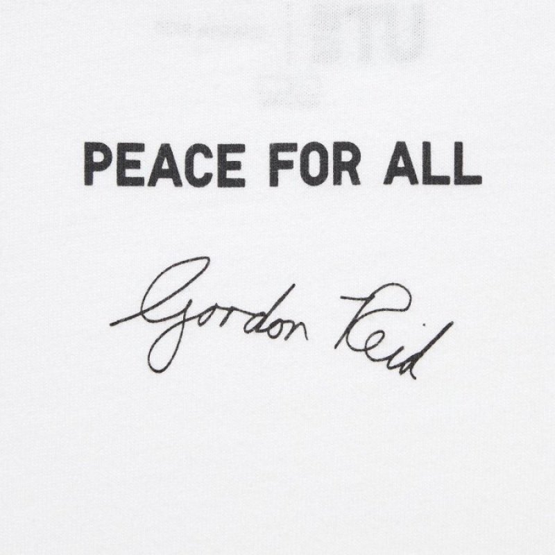 Uniqlo PEACE FOR ALL Short-Sleeve Graphic Gordon Reid レディース Tシャツ 白 | 8826167