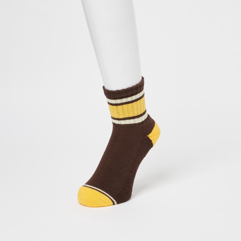 Uniqlo Pattern Lined Half メンズ ソックス ブラウン | 7746137