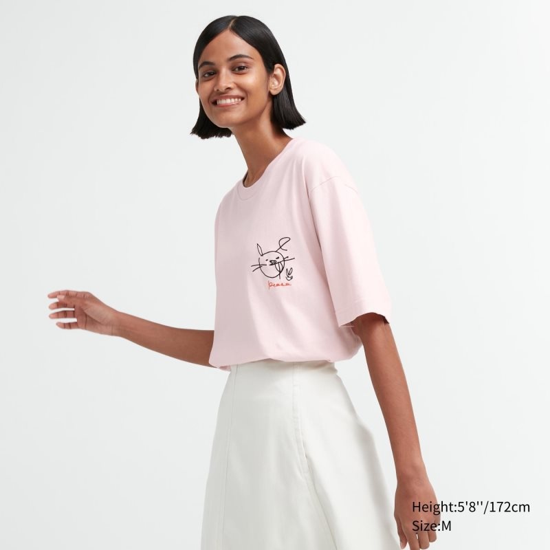 Uniqlo Peace For All Haruka Ayase Short-sleeve Graphic メンズ Tシャツ ピンク | 6714034