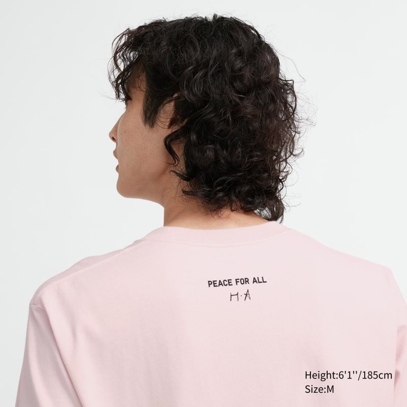 Uniqlo Peace For All Haruka Ayase Short-sleeve Graphic メンズ Tシャツ ピンク | 6714034