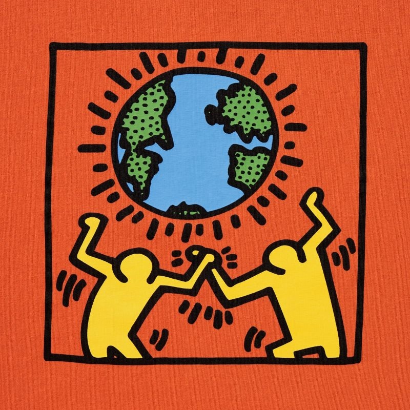 Uniqlo Peace For All Keith Haring Short-sleeve Graphic メンズ Tシャツ オレンジ | 9824144