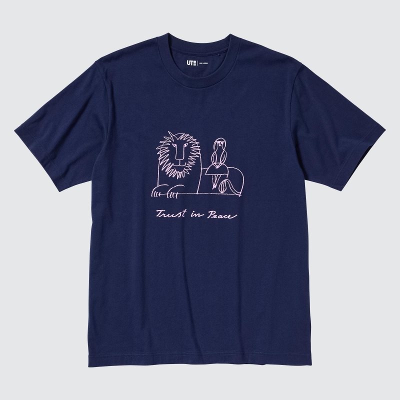 Uniqlo Peace For All Lisa Larson Short-sleeve Graphic メンズ Tシャツ ネイビー | 7271539