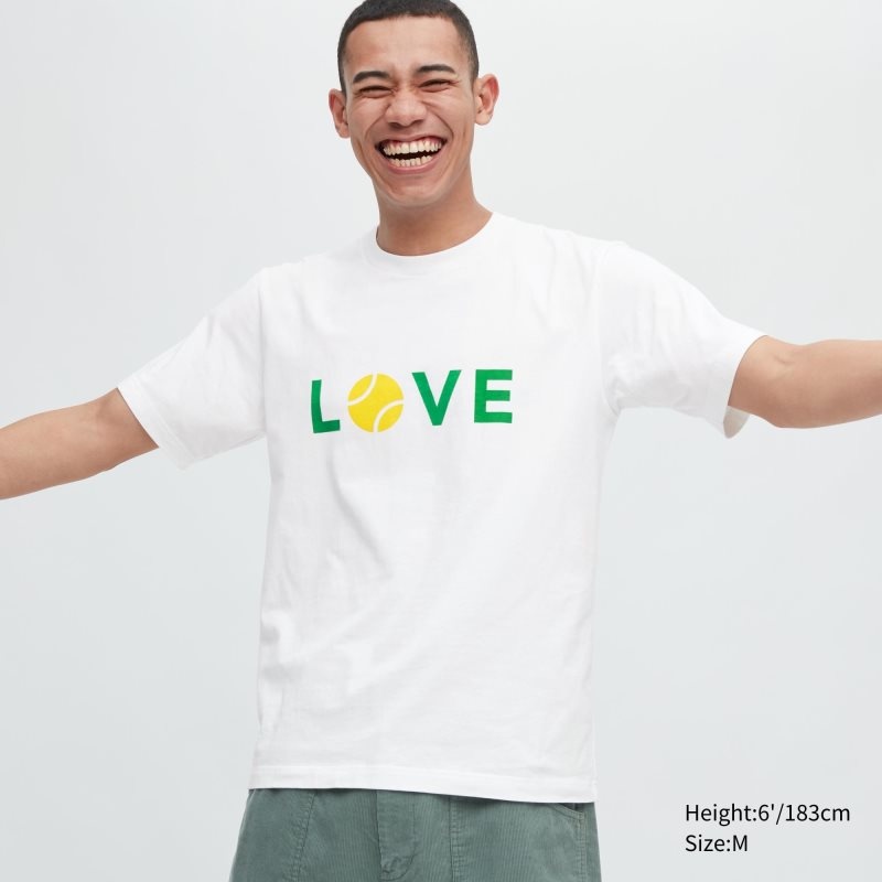 Uniqlo Peace For All Roger Federer Short-sleeve Graphic メンズ Tシャツ 白 | 618934