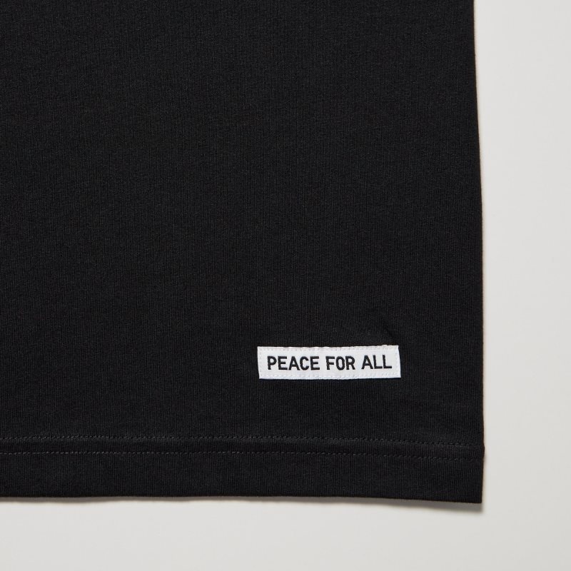 Uniqlo Peace For All Shingo Kunieda Short Sleeve Graphic メンズ Tシャツ 黒 | 5102136