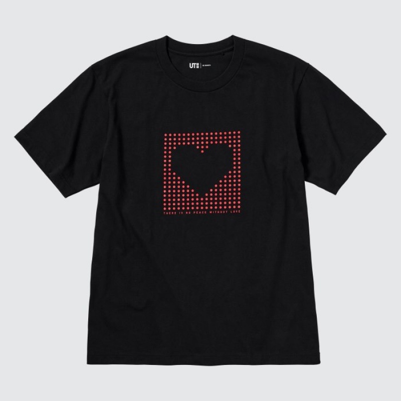 Uniqlo Peace For All Short-sleeve Graphic Rei Inamoto レディース Tシャツ 黒 | 6511387