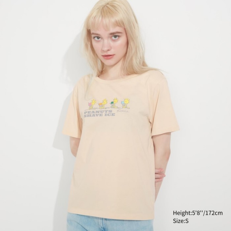 Uniqlo Peanuts Hawaii UT Short-Sleeve レディース Tシャツ ベージュ | 4304432