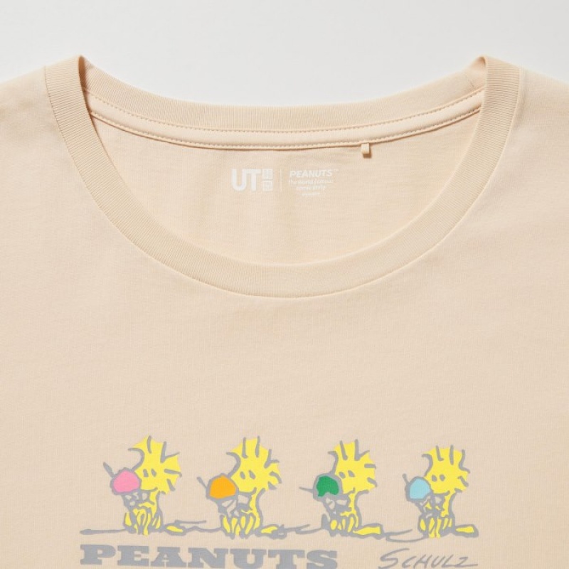 Uniqlo Peanuts Hawaii UT Short-Sleeve レディース Tシャツ ベージュ | 4304432