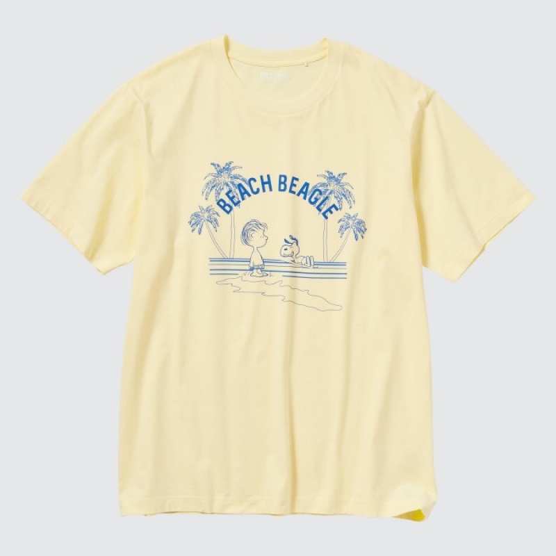 Uniqlo Peanuts Hawaii UT Short Sleeve レディース Tシャツ 黄色 | 2114148